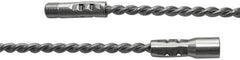 Schaefer Brush - 60" Long, 1/4" NPSM Female, Galvanized Steel Brush Handle Extension - 0.32" Diam, 1/4" NPSM Male, For Use with Tube Brushes & Scrapers - Exact Tool & Supply