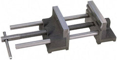 Heinrich - 10" Jaw Opening Capacity x 2-1/2" Throat Depth, Horizontal Drill Press Vise - 8" Wide Jaw, Stationary Base, Standard Speed, 18" OAL x 5" Overall Height - Exact Tool & Supply