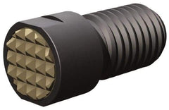 Fairlane - Serrated Tooth, 5/8-18, 1/4" Internal Hex, 1" Shank Length, 1" Thread Length, Black Oxide Finish, Round Head, Adjustable Positioning Gripper - 5/8" Pad Diam, 3/4" Hex, 1/4" Head Height, Fine Tooth Grade - Exact Tool & Supply