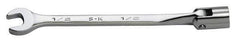 SK - 7/16" 12 Point Flexhead Combination Wrench - 7" OAL, Steel, Chrome Finish - Exact Tool & Supply