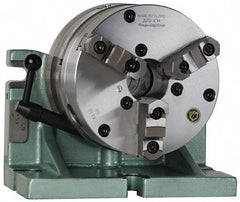 Bison - 360 Position, 8" Chuck, Super Indexing Spacer - 6.3" High Centerline, 1.024" Spacer Through Hole, 2.165" Chuck Through Hole, 15.04" OAL, 9.72" Overall Height - Exact Tool & Supply