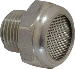 Legris - 1/8 Male NPT, 14mm Hex, Exhaust Muffler - 175 Max psi, 108 Decibel Rating, Stainless Steel - Exact Tool & Supply
