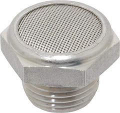 Legris - 3/8 Male NPT, 22mm Hex, Exhaust Muffler - 175 Max psi, 108 Decibel Rating, Stainless Steel - Exact Tool & Supply