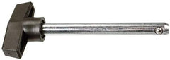 Value Collection - 1/4" Diam, 3" Usable Length, T Handle, Quick Release Pin - 3-3/4" OAL, Grade C1010/C1022 Steel, Zinc-Plated Finish - Exact Tool & Supply