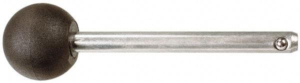 Value Collection - 3/8" Diam, 3-1/2" Usable Length, Ball Knob, Quick Release Pin - 3-1/2" OAL, Grade C1010/C1022 Steel, Zinc-Plated Finish - Exact Tool & Supply