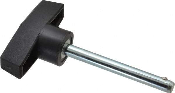 Value Collection - 1/4" Diam, 2-1/4" Usable Length, T Handle, Quick Release Pin - 2-1/4" OAL, Grade C1010/C1022 Steel, Zinc-Plated Finish - Exact Tool & Supply