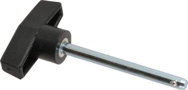 Value Collection - 1/4" Diam, 2-3/4" Usable Length, T Handle, Quick Release Pin - 3-1/2" OAL, Grade C1010/C1022 Steel, Zinc-Plated Finish - Exact Tool & Supply
