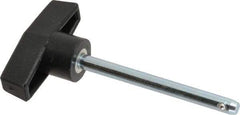 Value Collection - 1/4" Diam, 2-3/4" Usable Length, T Handle, Quick Release Pin - 3-1/2" OAL, Grade C1010/C1022 Steel, Zinc-Plated Finish - Exact Tool & Supply