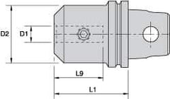 Kennametal - KM32 Modular Connection 6mm Hole End Mill Holder/Adapter - 63/64" Nose Diam, 40mm Projection, Through-Spindle Coolant - Exact Tool & Supply
