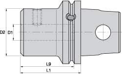 Kennametal - KM63XMZ Modular Connection 32mm Hole End Mill Holder/Adapter - 72mm Nose Diam, 90mm Projection, Through-Spindle Coolant - Exact Tool & Supply