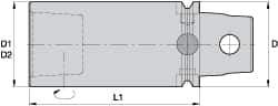 Kennametal - KM63UT, 3.15 Inch Long, Modular Tool Holding Extension - 2.48 Inch Body Diameter x 4.725 Inch Overall Length - Exact Tool & Supply