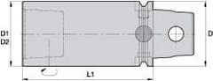 Kennametal - KM63UT, 4.724 Inch Long, Modular Tool Holding Extension - 2.48 Inch Body Diameter x 6.299 Inch Overall Length - Exact Tool & Supply