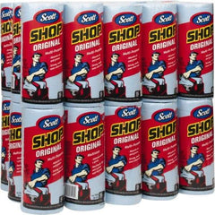 Scott - 11 Inch Long x 10.4 Inch Wide Virgin Shop Towels and Industrial Rags - Blue, Double Re-Creped, Medium Lint, 55 Sheets per Pack, Roll - Exact Tool & Supply