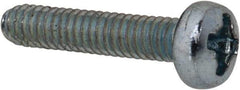 Value Collection - M2x0.40, 10mm Length Under Head Phillips Drive Machine Screw - Pan Head, Grade 4.8 Steel, Zinc-Plated Finish, Without Washer - Exact Tool & Supply