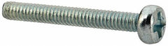Value Collection - M2x0.40, 16mm Length Under Head Phillips Drive Machine Screw - Pan Head, Grade 4.8 Steel, Zinc-Plated Finish, Without Washer - Exact Tool & Supply