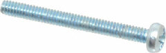 Value Collection - M2x0.40, 20mm Length Under Head Phillips Drive Machine Screw - Pan Head, Grade 4.8 Steel, Zinc-Plated Finish, Without Washer - Exact Tool & Supply