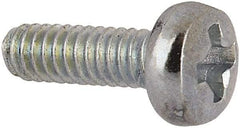 Value Collection - M2x0.40, 6mm Length Under Head Phillips Drive Machine Screw - Pan Head, Grade 4.8 Steel, Zinc-Plated Finish, Without Washer - Exact Tool & Supply