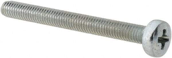 Value Collection - M3x0.50, 30mm Length Under Head Phillips Drive Machine Screw - Pan Head, Grade 4.8 Steel, Zinc-Plated Finish, Without Washer - Exact Tool & Supply