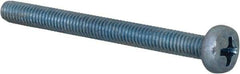 Value Collection - M4x0.70, 45mm Length Under Head Phillips Drive Machine Screw - Pan Head, Grade 4.8 Steel, Zinc-Plated Finish, Without Washer - Exact Tool & Supply