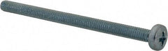 Value Collection - M4x0.70, 60mm Length Under Head Phillips Drive Machine Screw - Pan Head, Grade 4.8 Steel, Zinc-Plated Finish, Without Washer - Exact Tool & Supply