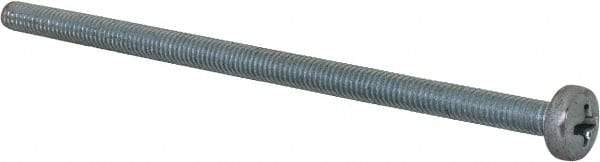 Value Collection - M4x0.70, 80mm Length Under Head Phillips Drive Machine Screw - Pan Head, Grade 4.8 Steel, Zinc-Plated Finish, Without Washer - Exact Tool & Supply