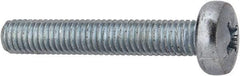 Value Collection - M5x0.80, 30mm Length Under Head Phillips Drive Machine Screw - Pan Head, Grade 4.8 Steel, Zinc-Plated Finish, Without Washer - Exact Tool & Supply
