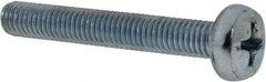 Value Collection - M5x0.80, 35mm Length Under Head Phillips Drive Machine Screw - Pan Head, Grade 4.8 Steel, Zinc-Plated Finish, Without Washer - Exact Tool & Supply