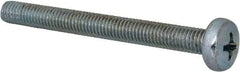 Value Collection - M5x0.80, 50mm Length Under Head Phillips Drive Machine Screw - Pan Head, Grade 4.8 Steel, Zinc-Plated Finish, Without Washer - Exact Tool & Supply