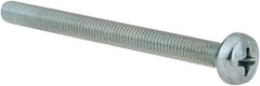 Value Collection - M5x0.80, 60mm Length Under Head Phillips Drive Machine Screw - Pan Head, Grade 4.8 Steel, Zinc-Plated Finish, Without Washer - Exact Tool & Supply
