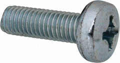 Value Collection - M8x1.25, 25mm Length Under Head Phillips Drive Machine Screw - Pan Head, Grade 4.8 Steel, Zinc-Plated Finish, Without Washer - Exact Tool & Supply