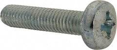 Value Collection - M8x1.25, 35mm Length Under Head Phillips Drive Machine Screw - Pan Head, Grade 4.8 Steel, Zinc-Plated Finish, Without Washer - Exact Tool & Supply