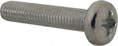 Value Collection - M8x1.25, 40mm Length Under Head Phillips Drive Machine Screw - Pan Head, Grade 4.8 Steel, Zinc-Plated Finish, Without Washer - Exact Tool & Supply
