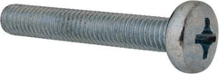 Value Collection - M8x1.25, 50mm Length Under Head Phillips Drive Machine Screw - Pan Head, Grade 4.8 Steel, Zinc-Plated Finish, Without Washer - Exact Tool & Supply