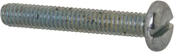 Value Collection - M2.5x0.45, 16mm Length Under Head Slotted Drive Machine Screw - Pan Head, Grade 4.8 Steel, Zinc-Plated Finish, Without Washer - Exact Tool & Supply