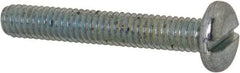 Value Collection - M2.5x0.45, 16mm Length Under Head Slotted Drive Machine Screw - Pan Head, Grade 4.8 Steel, Zinc-Plated Finish, Without Washer - Exact Tool & Supply