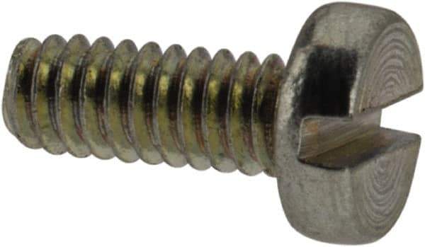 Value Collection - M2x0.40, 5mm Length Under Head Slotted Drive Machine Screw - Pan Head, Grade 4.8 Steel, Zinc-Plated Finish, Without Washer - Exact Tool & Supply