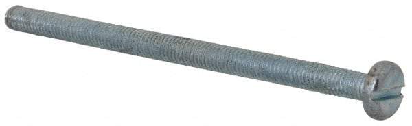 Value Collection - M3x0.50, 50mm Length Under Head Slotted Drive Machine Screw - Pan Head, Grade 4.8 Steel, Zinc-Plated Finish, Without Washer - Exact Tool & Supply