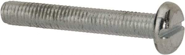 Value Collection - M5x0.80, 35mm Length Under Head Slotted Drive Machine Screw - Pan Head, Grade 4.8 Steel, Zinc-Plated Finish, Without Washer - Exact Tool & Supply