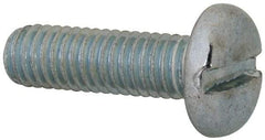 Value Collection - M6x1.00, 20mm Length Under Head Slotted Drive Machine Screw - Pan Head, Grade 4.8 Steel, Zinc-Plated Finish, Without Washer - Exact Tool & Supply