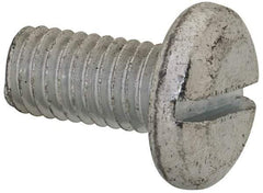 Value Collection - M8x1.25, 16mm Length Under Head Slotted Drive Machine Screw - Pan Head, Grade 4.8 Steel, Zinc-Plated Finish, Without Washer - Exact Tool & Supply