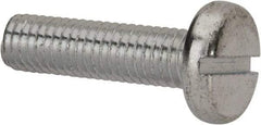 Value Collection - M8x1.25, 30mm Length Under Head Slotted Drive Machine Screw - Pan Head, Grade 4.8 Steel, Zinc-Plated Finish, Without Washer - Exact Tool & Supply