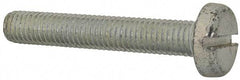 Value Collection - M8x1.25, 50mm Length Under Head Slotted Drive Machine Screw - Pan Head, Grade 4.8 Steel, Zinc-Plated Finish, Without Washer - Exact Tool & Supply