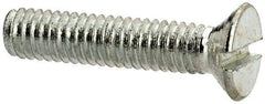 Value Collection - M2.5x0.45, 12mm OAL Slotted Drive Machine Screw - Flat Head, Grade 4.8 Steel, Zinc-Plated Finish, Without Washer - Exact Tool & Supply