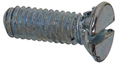 Value Collection - M2.5x0.45, 8mm OAL Slotted Drive Machine Screw - Flat Head, Grade 4.8 Steel, Zinc-Plated Finish, Without Washer - Exact Tool & Supply