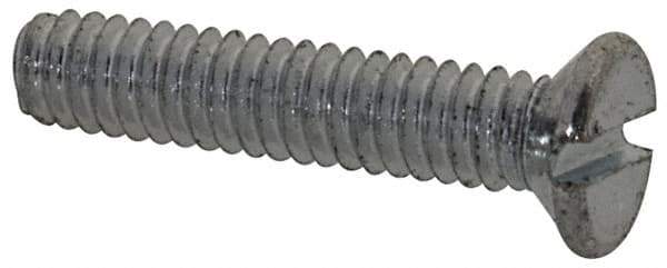 Value Collection - M2x0.40, 10mm OAL Slotted Drive Machine Screw - Flat Head, Grade 4.8 Steel, Zinc-Plated Finish, Without Washer - Exact Tool & Supply