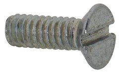 Value Collection - M2x0.40, 6mm OAL Slotted Drive Machine Screw - Flat Head, Grade 4.8 Steel, Zinc-Plated Finish, Without Washer - Exact Tool & Supply