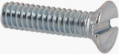 Value Collection - M2x0.40, 8mm OAL Slotted Drive Machine Screw - Flat Head, Grade 4.8 Steel, Zinc-Plated Finish, Without Washer - Exact Tool & Supply