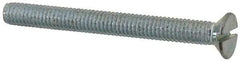 Value Collection - M4x0.70, 40mm OAL Slotted Drive Machine Screw - Flat Head, Grade 4.8 Steel, Zinc-Plated Finish, Without Washer - Exact Tool & Supply