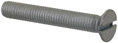 Value Collection - M5x0.80, 35mm OAL Slotted Drive Machine Screw - Flat Head, Grade 4.8 Steel, Zinc-Plated Finish, Without Washer - Exact Tool & Supply