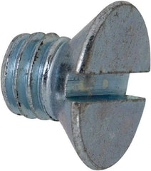 Value Collection - M5x0.80, 6mm OAL Slotted Drive Machine Screw - Flat Head, Grade 4.8 Steel, Zinc-Plated Finish, Without Washer - Exact Tool & Supply
